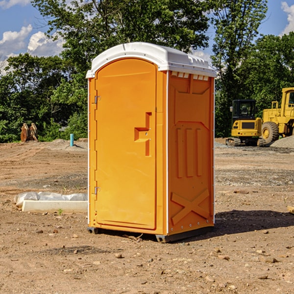 how often are the porta potties cleaned and serviced during a rental period in Gibson